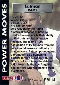 1993 Pro Set Power - Power Moves #PM14 Irv Eatman Back