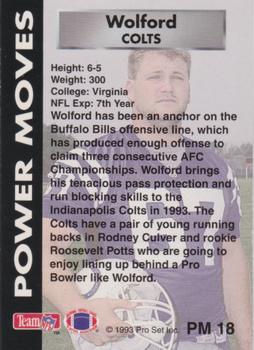 1993 Pro Set Power - Power Moves Gold #PM18 Will Wolford Back
