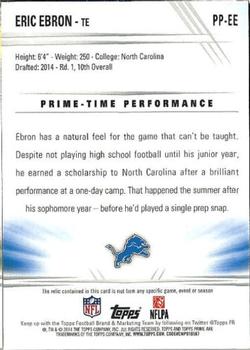 2014 Topps Prime - Prime Patches #PP-EE Eric Ebron Back