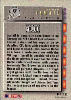 1993 Pro Set Power Update - Power Prospects #PP22 Raghib Ismail Back