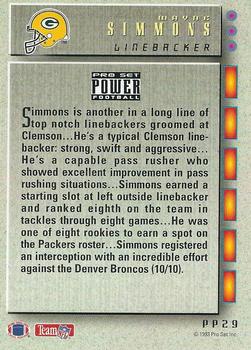1993 Pro Set Power Update - Power Prospects #PP29 Wayne Simmons Back