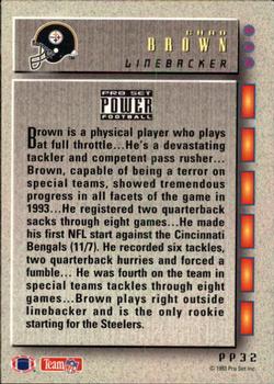 1993 Pro Set Power Update - Power Prospects #PP32 Chad Brown Back