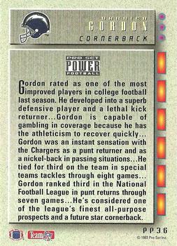 1993 Pro Set Power Update - Power Prospects #PP36 Darrien Gordon Back