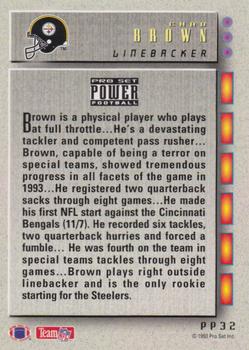 1993 Pro Set Power Update - Power Prospects Gold #PP32 Chad Brown Back