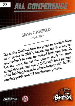 2010 Press Pass #77 Sean Canfield Back