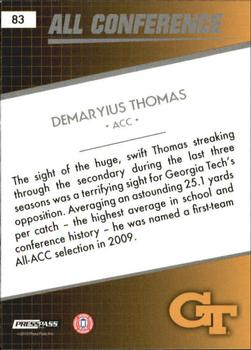 2010 Press Pass #83 Demaryius Thomas Back