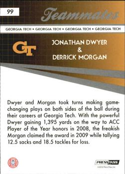 2010 Press Pass #99 Jonathan Dwyer / Derrick Morgan Back
