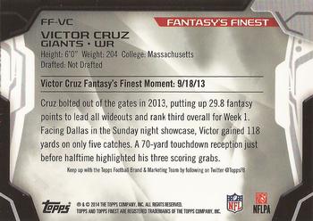 2014 Finest - Fantasy's Finest #FF-VC Victor Cruz Back