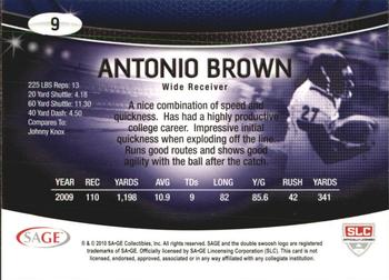 2010 SAGE #9 Antonio Brown Back