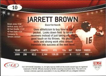 2010 SAGE #10 Jarrett Brown Back