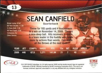 2010 SAGE #13 Sean Canfield Back