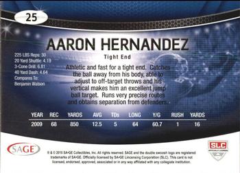 2010 SAGE #25 Aaron Hernandez Back