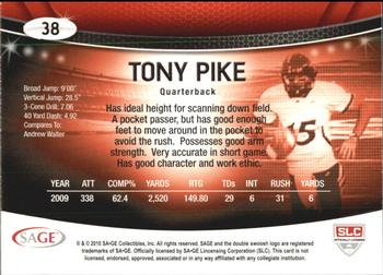 2010 SAGE #38 Tony Pike Back