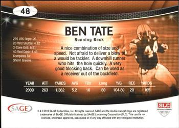 2010 SAGE #48 Ben Tate Back