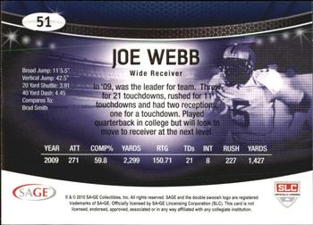 2010 SAGE #51 Joe Webb Back