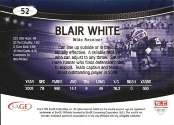 2010 SAGE #52 Blair White Back