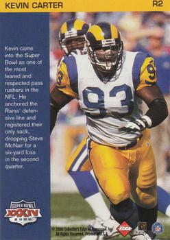 2000 Collector's Edge Super Bowl XXXIV #R2 Kevin Carter Back