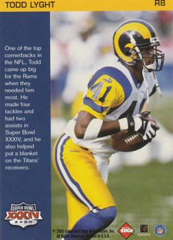 2000 Collector's Edge Super Bowl XXXIV #R8 Todd Lyght Back