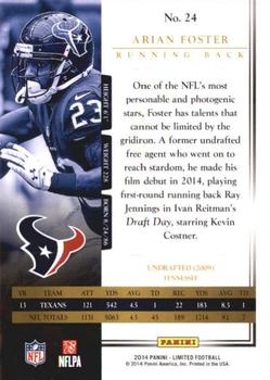 2014 Panini Limited #24 Arian Foster Back