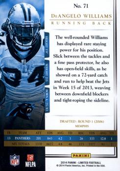 2014 Panini Limited #71 DeAngelo Williams Back