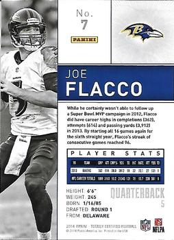 2014 Panini Totally Certified #7 Joe Flacco Back