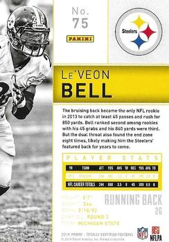 2014 Panini Totally Certified #75 Le'Veon Bell Back