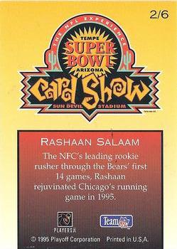 1996 Playoff Super Bowl Card Show #2 Rashaan Salaam Back