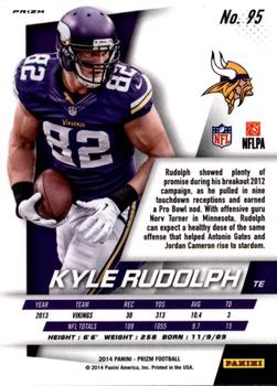 2014 Panini Prizm - Red White And Blue Prizm #95 Kyle Rudolph Back