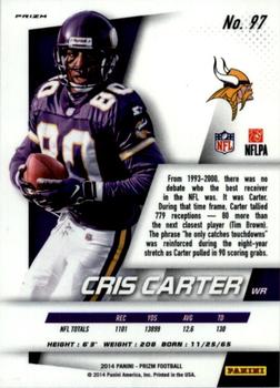 2014 Panini Prizm - Red White And Blue Prizm #97 Cris Carter Back