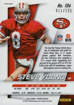 2014 Panini Prizm - Red Power Prizm #104 Steve Young Back