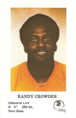 1980 Tampa Bay Buccaneers Police #NNO Randy Crowder Front