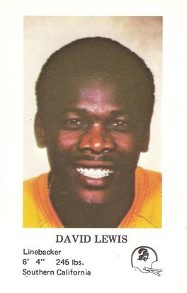 1980 Tampa Bay Buccaneers Police #NNO David Lewis Front