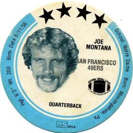 1981 Holsum Discs #NNO Joe Montana Front