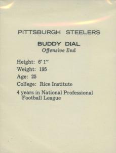 1962 Kahn's Wieners #NNO Buddy Dial Back