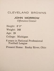 1962 Kahn's Wieners #NNO John Morrow Back