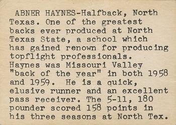 1960 7-Eleven Dallas Texans #NNO Abner Haynes Back