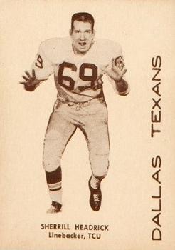 1960 7-Eleven Dallas Texans #NNO Sherrill Headrick Front