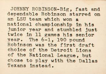 1960 7-Eleven Dallas Texans #NNO Johnny Robinson Back
