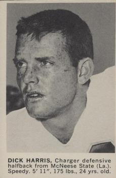 1961 Golden Tulip San Diego Chargers #NNO Dick Harris Front
