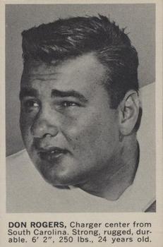 1961 Golden Tulip San Diego Chargers #NNO Don Rogers Front