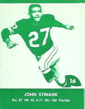 1961 Lake to Lake Green Bay Packers #16 John Symank Front