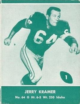 1961 Lake to Lake Green Bay Packers #1 Jerry Kramer Front