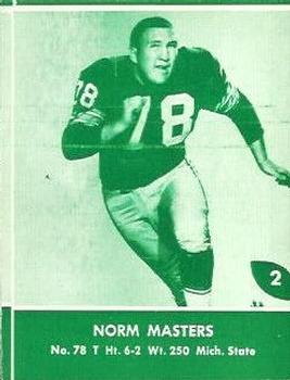 1961 Lake to Lake Green Bay Packers #2 Norm Masters Front