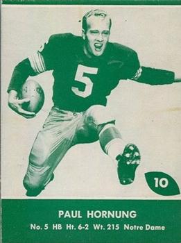 1961 Lake to Lake Green Bay Packers #10 Paul Hornung Front
