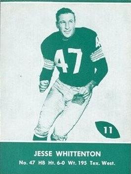 1961 Lake to Lake Green Bay Packers #11 Jesse Whittenton Front