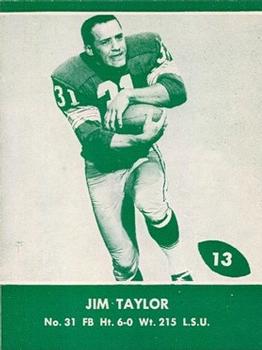 1961 Lake to Lake Green Bay Packers #13 Jim Taylor Front