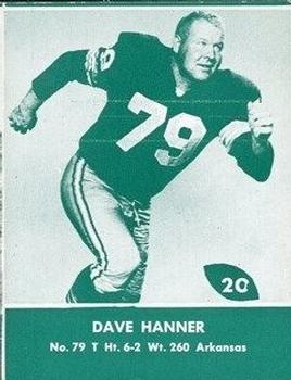 1961 Lake to Lake Green Bay Packers #20 Dave Hanner Front
