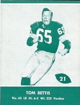 1961 Lake to Lake Green Bay Packers #21 Tom Bettis Front
