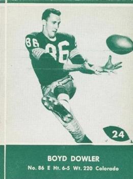 1961 Lake to Lake Green Bay Packers #24 Boyd Dowler Front