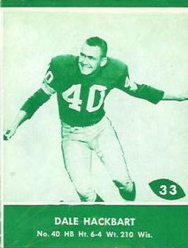 1961 Lake to Lake Green Bay Packers #33 Dale Hackbart Front